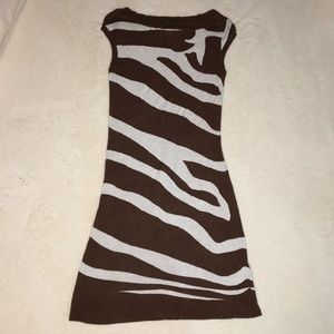 EUC INC Brown and White Dress - Size Small Petite